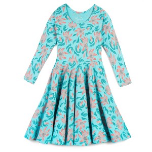 Mightly Girls Fair Trade Organic Cotton Print 3/4 Sleeve Twirl Dress - 1 of 3
