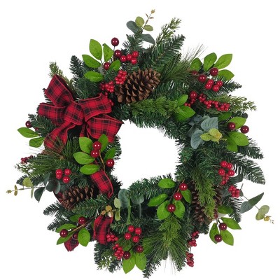 Kurt Adler 24 Inch Berries And Pinecone Ribbon Wreath Target   GUEST 4d91880e 33c9 4982 Af24 8cb94a94920c