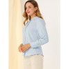 INSPIRE CHIC Women's Mandarin Collar Office Long Sleeve Button Down Shirt - 4 of 4