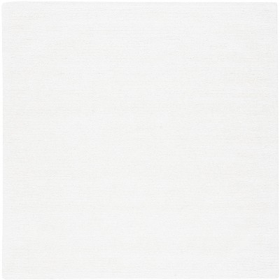 Ivory Hand Tufted Wool and Viscose Square Rug, 6 ft