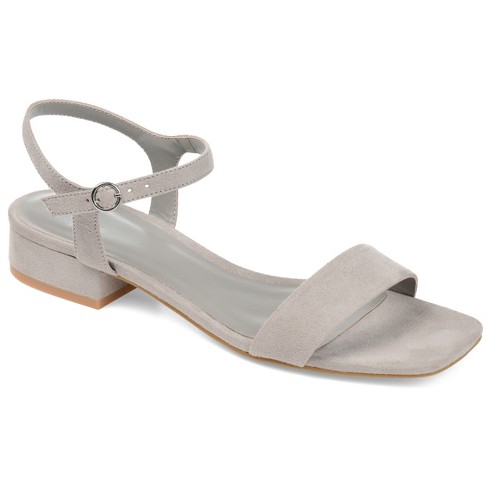 Grey low shop block heel sandals