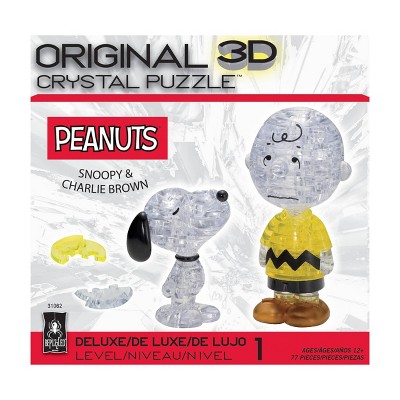 Snoopy and Charlie Brown Clear and Yellow 3D Crystal Puzzle