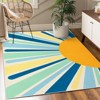 Boho Rugs Washable Kids Rug Non Slip Nursery Rug Low Pile Floor Mat Soft & Non-Shedding Sunshine Carpet Colorful Rainbow Printed Indoor Rugs - 4 of 4