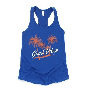 Simply Sage Market Women's Good Vibes Palm Trees Racerback Tank - 1 of 4