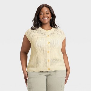 Women's Pointelle Sweater Vest - Universal Thread™ - 1 of 3