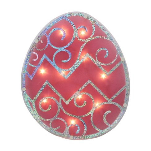 Northlight 12 Lighted Pink Easter Egg Window Silhouette