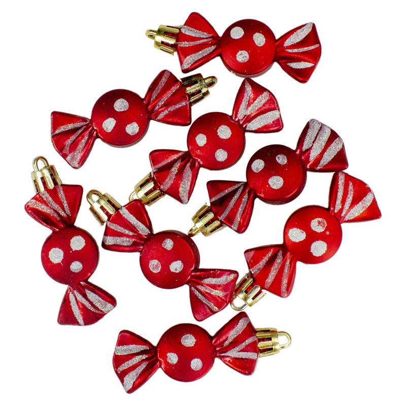Northlight 8ct Red and White Round Peppermint Shatterproof Christmas Ornaments 2.25", 2 of 3