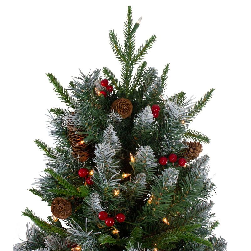 Northlight 7ft Pre-Lit Frosted Mixed Berry Pine Artificial Christmas Tree - Clear Lights, 5 of 7