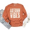 Autumn Vibes Block Distressed - Women's Garment Dyed Long Sleeve Graphic T-Shirt - 2 of 4