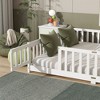 NicBex Queen Size Modern Floor Bed Frame with Safety Guardrails,Wooden Floor Bed for Kids Room,Bedroom,No Box Spring Needed - 4 of 4