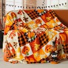 Hachikiko 50"x60"Pumpkin & Leaves Halloween Fleece Throw Blanket, Soft Fuzzy Plush for Kids & Adults - 3 of 4