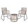 Christopher Knight Home Bobby 3 Piece Outdoor Rope Weave, Tempered Glass and Metal Seating Set - 2 of 4