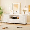 63 Inch TV Stand for TVs Up to 70 Inches, Modern Fluted Media Console with Storage Drawer and Adjustable Shelves - 2 of 4