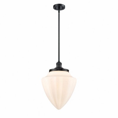Bullet - 1 Light Stem Hung Mini Pendant In Traditional Style-16 Inches Tall and 12 Inches Wide