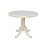 36" Round Top Pedestal Dining Table with 12" Drop Leaf - International Concepts