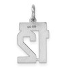 Black Bow Jewelry Sterling Silver, Athletic Collection, Small Polished Number 12 Pendant - 3 of 4