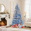 Tangkula Pre-Lit Artificial Christmas Tree Blue Hinged Xmas Tree w/ Frosted PVC Branch Tips - 2 of 4