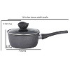 Lorren Home Trends Dark Grey Sauce Pan with Glass Lid, 1.6 Qt, Heat Resistant Handle, Dishwasher Safe, Induction Compatible - 2 of 4