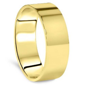 Pompeii3 7mm Flat High Polished Wedding Band 10K Yellow Gold - 1 of 2