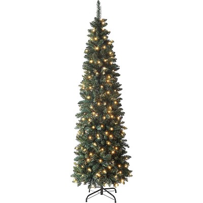 Perfect Holiday 6.5ft Pre-lit Pencil Christmas Tree, Warm White