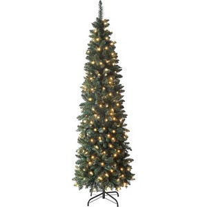 Perfect Holiday 6.5ft Pre-lit Pencil Christmas Tree, Warm White - 1 of 1