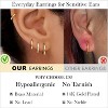 Small Gold Huggie Hoop Earrings Set for Women Men Hypoallergenic 14K Plated Stack Cartilage Earrings, Multiple Piercing - 4 of 4