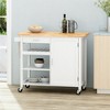 OUTSUPPLY Kitchen Cart with 1 Drawer, 3 Open Shelves & Cabinet Storage, Rolling Casters with Locks - 2 of 4
