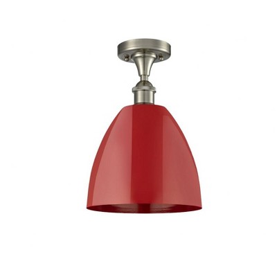 Plymouth Dome - 1 Light Semi-Flush Mount In Industrial Style-12.88 Inches Tall and 9 Inches Wide