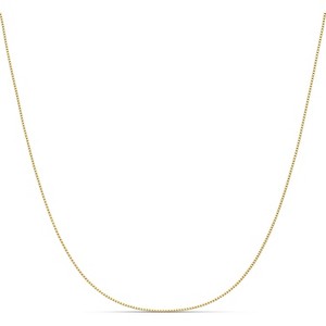 Sterling Silver Thin Box Chain Necklace, 0.8mm in Yellow Gold or Silver, 16"-30" Lengths - 1 of 4