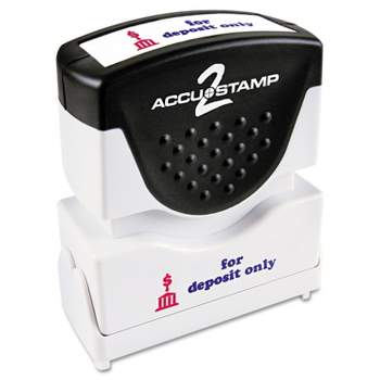 Accustamp2 Pre-Inked Shutter Stamp with Microban Red/Blue FOR DEPOSIT ONLY 1 5/8 x 1/2 035523