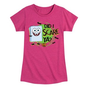 Girls' - SpongeBob SquarePants - Did I Scare Ya Fitted Short Sleeve Graphic T-Shirt - 1 of 4