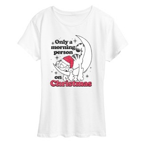 Women's - Garfield - Only A Morning Person On Christmas Short Sleeve Graphic T-Shirt - 1 of 4