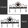 LunaLulinlk Metal Barn Star Key Rack Holder WallMounted Metal Decorative 10" Vintage Key with 4 Hooks Dark Brown Wall Decor - 4 of 4