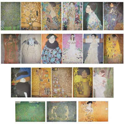 The Gifted Stationery 20 Packs Gustav Klimt Posters Wall Art Print Poster for Home Office Apartment Dorm Wall Decoration, 20 Designs, 13 x 19 inches