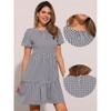 Allegra K Women's Puff Short Sleeve Crew Neck High Waist Casual Tiered Dresses - 2 of 4