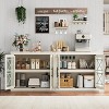 TackView 70.8" Sideboard Buffet Cabinet with Storage, Mid-Century Modern Accent Cabinet with 4 Doors,for Living Room, Kitchen, Hallway - 3 of 4