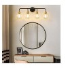 KAISITE 2 - Light Black and Gold Dimmable Bathroom Vanity Light with Globe Glass Shade - 3 of 4
