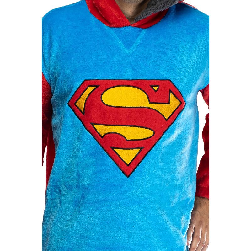 DC Comics Justice League Mens Oversized Faux-Shearling Sweatshirt Lounge Hoodie, 5 of 6
