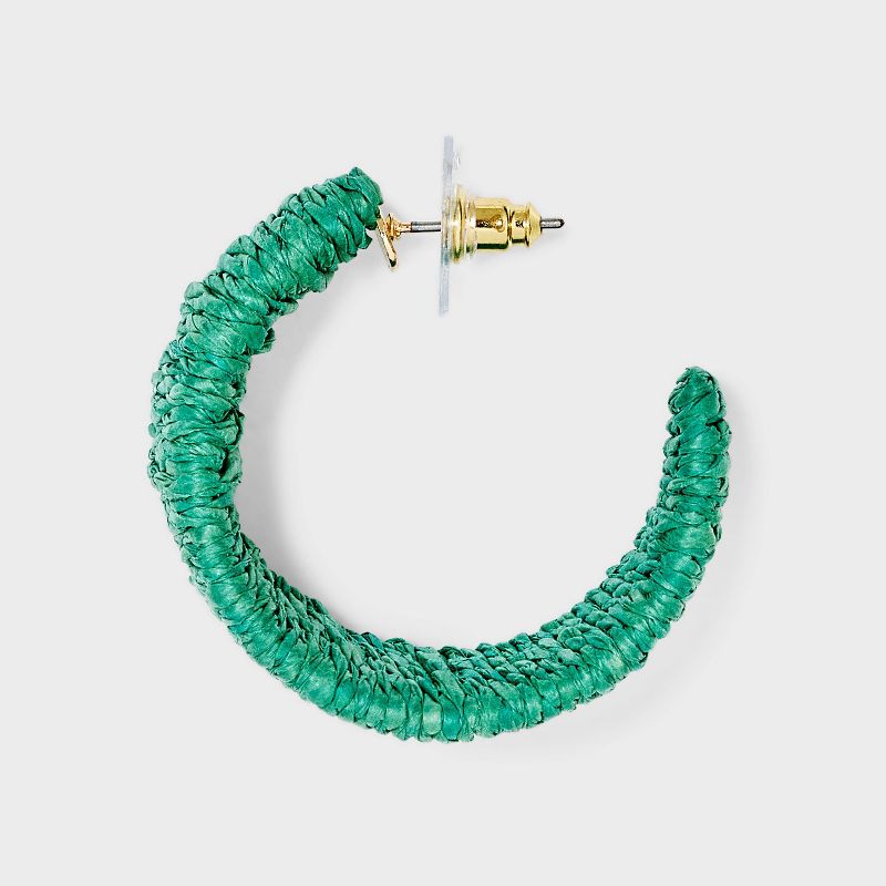 Rattan Wrapped Hoop Earrings - A New Day™, 3 of 4