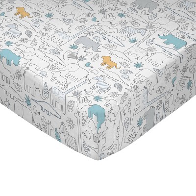 Lolli Living Baby Crib Fitted Sheet - Safari