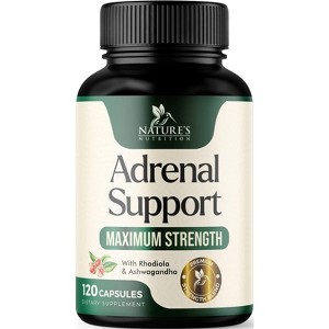 Adrenal Support Supplement 1300mg Natural Stress Relief & Cortisol Manager Pills - 120 Capsules - 1 of 4