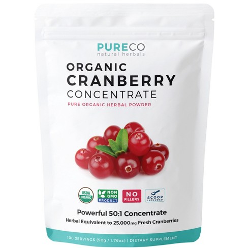 Pure Co Organic Cranberry Concentrate Powder, 50gm : Target