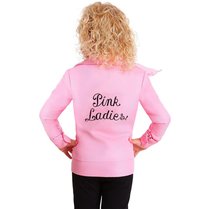 HalloweenCostumes.com 4T Girl Grease Girl's Toddler Authentic Pink Ladies Jacket., Pink, 2 of 4