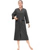 PAVILIA Women Zipper Robe, Loungewear Dress Lightweight Sleepwear Housecoat Nightgown Long Bathrobe, Jersey Robe with Pocket - 3 of 4