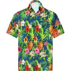 HAPPY BAY Men's Hawaiian Short Sleeve Button Down Shirt Mens Tropical Shirts Casual Vacation Summer Party Caribbean Shirts for Men Funny - 1 of 4