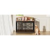 DOMETOUR GO 42.8' Heavy Duty Large Dog Crate Furniture, Farmhouse Wooden Kennel End Table, Decorative Pet House for Large Dogs, Brown - 3 of 4