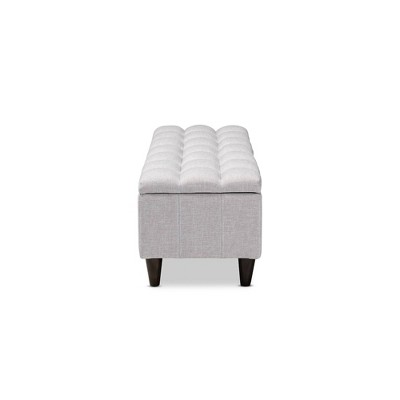 Brette 48'' Grayish Beige Tufted Fabric Storage Ottoman