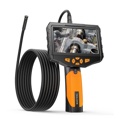 Teslong NTS300 Dual Lens Endoscope and Household Inspection Camera with 5  Inch Screen, 16 Foot Snake Cable, and Grip Handle