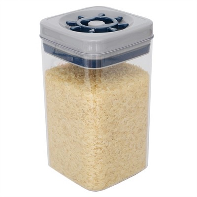 Michael Graves Design Twist ‘N Lock Square 2.3 Liter Clear Plastic Canister, Indigo