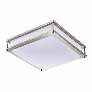 C Cattleya Brushed Nickel LED Flush Mount Light Dimmable 23W Selectable 3000K 4000K 5000K - 1 of 4